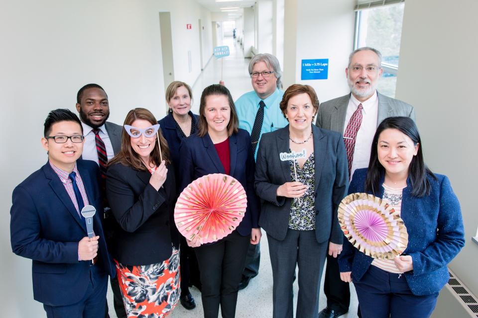 Mayo Clinic staff celebrates the count down toward the implementation of a single electronic health record and revenue cycle management system. A core team of more than 450 staff work on the project, which affects thousands of staff and 1.3 million patients.