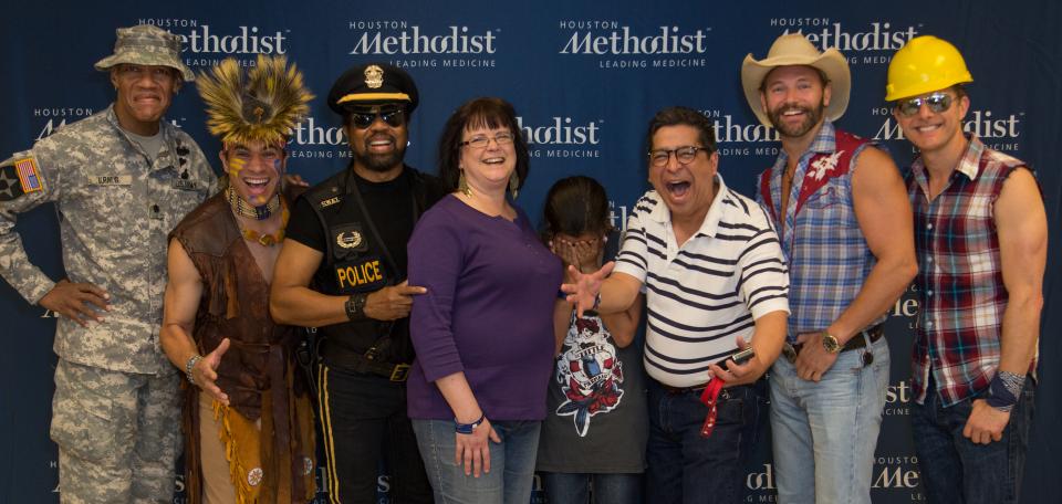 A Houston Methodist employee and his family get to meet The Village People as part of Family Fun Day.