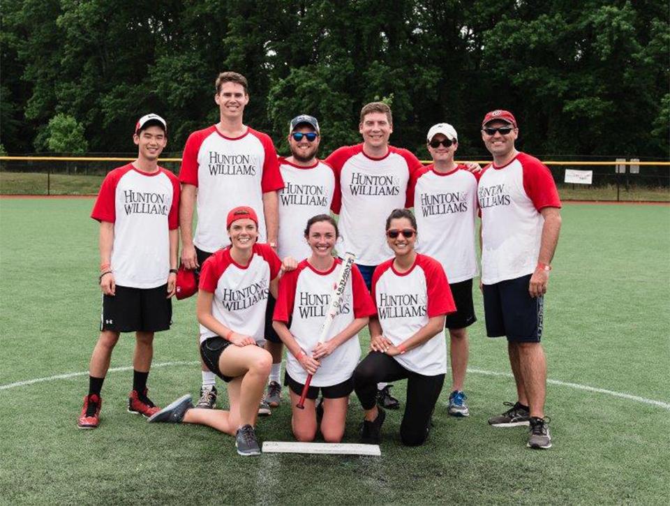 Nothing beats hitting it out of the park for a good cause! These Hunton “sluggers” participated in the 3rd Annual Legal Mushball Classic, which raised $160,000 to benefit the Washington Nationals Youth Baseball Academy.