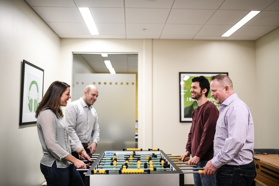 Blowing off some steam with foosball!