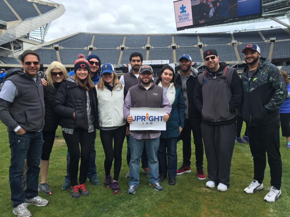 UpRight employees participate in Autism Speaks at Soldier Field.