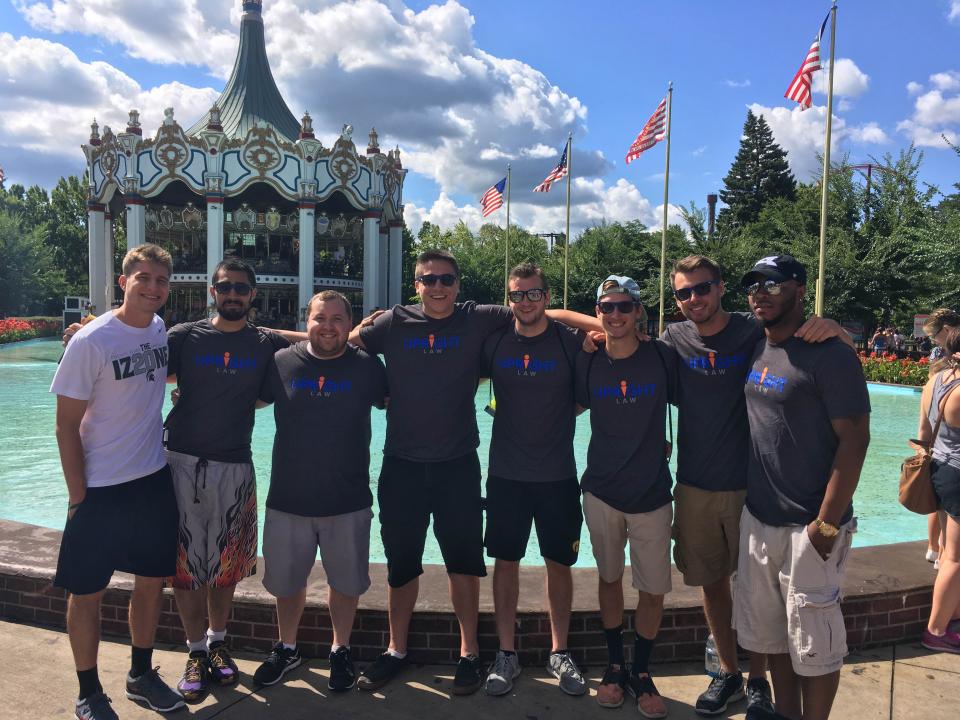 Employees enjoy a day off the job at Great America.