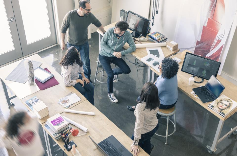 Standing team meeting in San Francisco