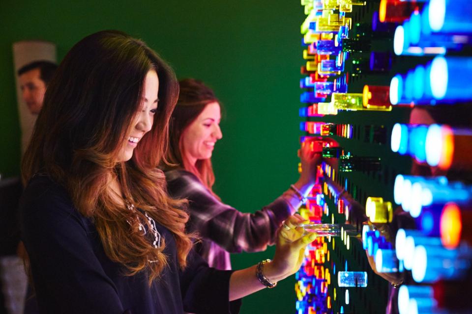 Googlers collaborate on a life-size Lite Brite -- showing no problem is too big for them to solve.