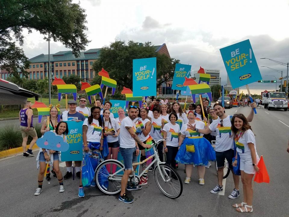 Co-workers in Houston attend their local Pride Parade!