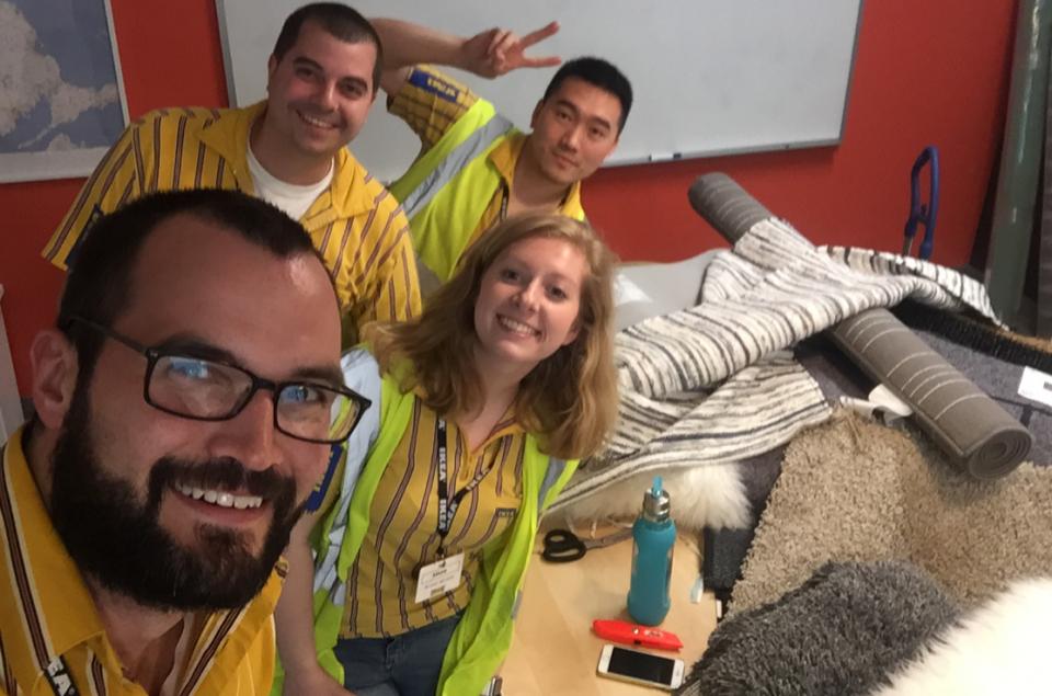 IKEA Stoughton co-workers show off their new knowledge and excitement about rugs!