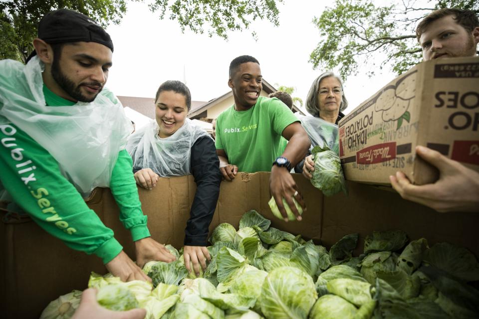 In 2020, Publix purchased and donated more than 18 M   pounds of produce and 500,000 gal. of milk to those in need.