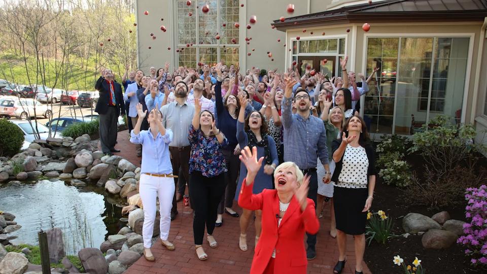 Our Rochester office has a koi pond out front, a gorgeous sparkling horse in the lobby and a slide for those who dare...