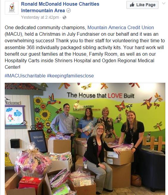 Ronald McDonald House Support