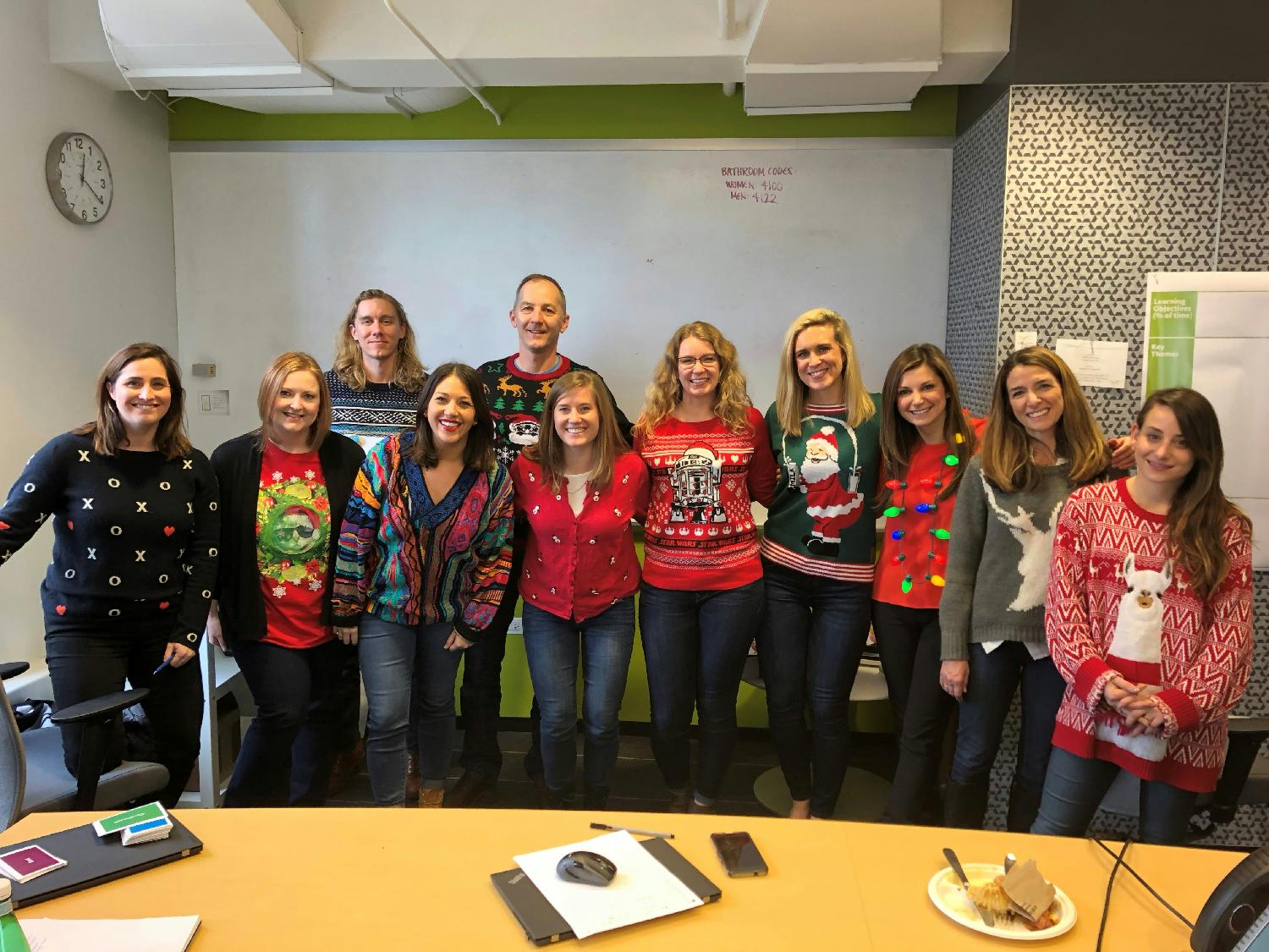 We love ugly sweater holiday themes! 