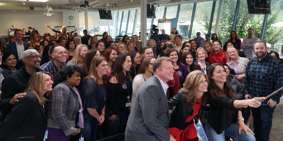 DJ Paoni, President, SAP North America addresses employees at a quarterly all-hands meeting.