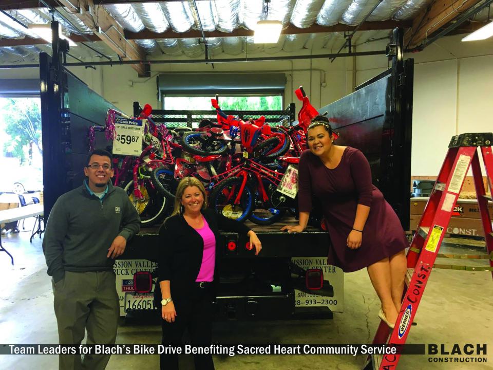 Team Leaders for Blach's Bike Drive Benefiting Sacred Heart Community Service