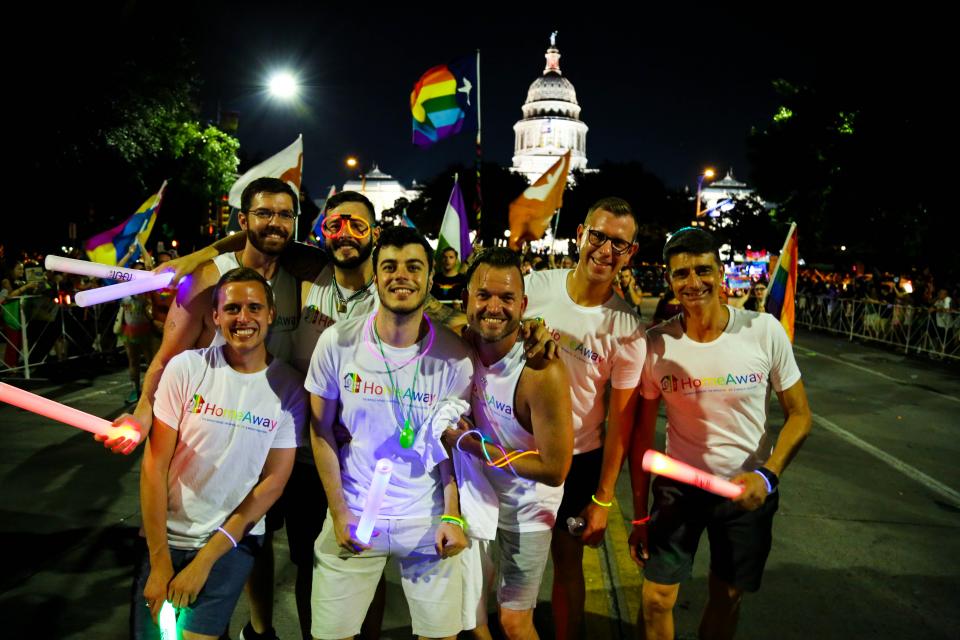 HomeAway employees marching in the Austin Pride Parade