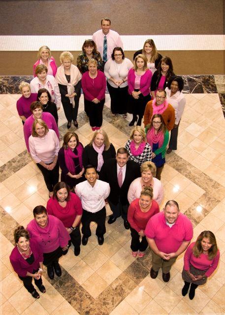 TeamHealth employees wear pink for National Breast Cancer Awareness Day.