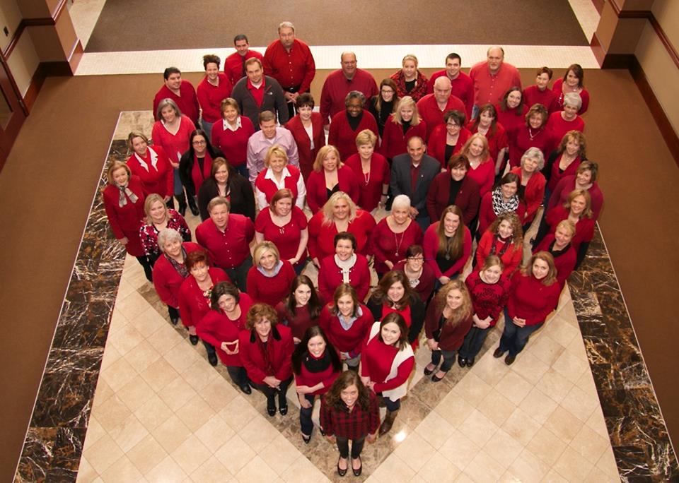 TeamHealth employees wear red to support the American Heart Association's \