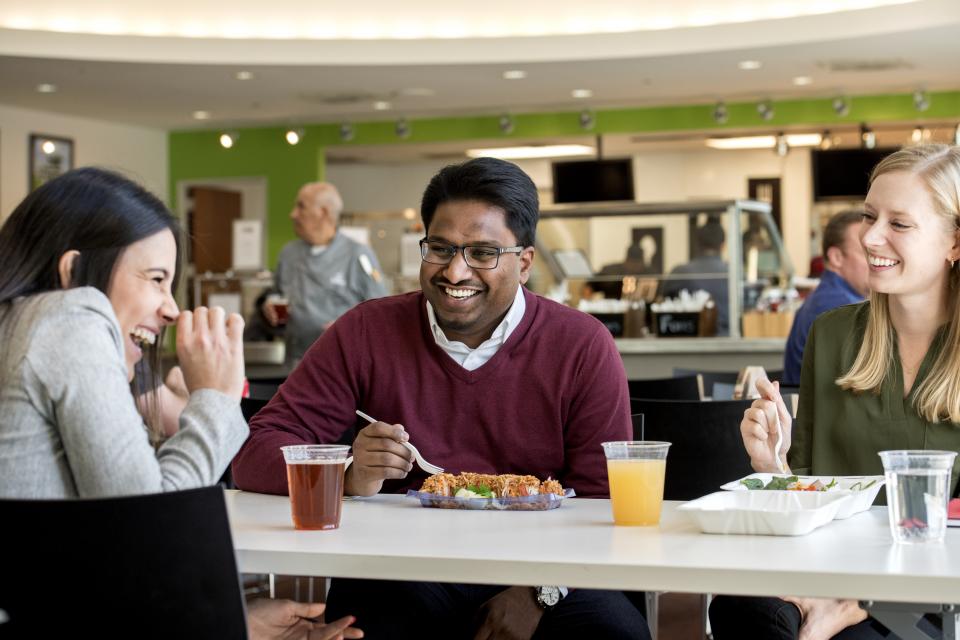 Lunchtime in our on-site cafeteria in Plano