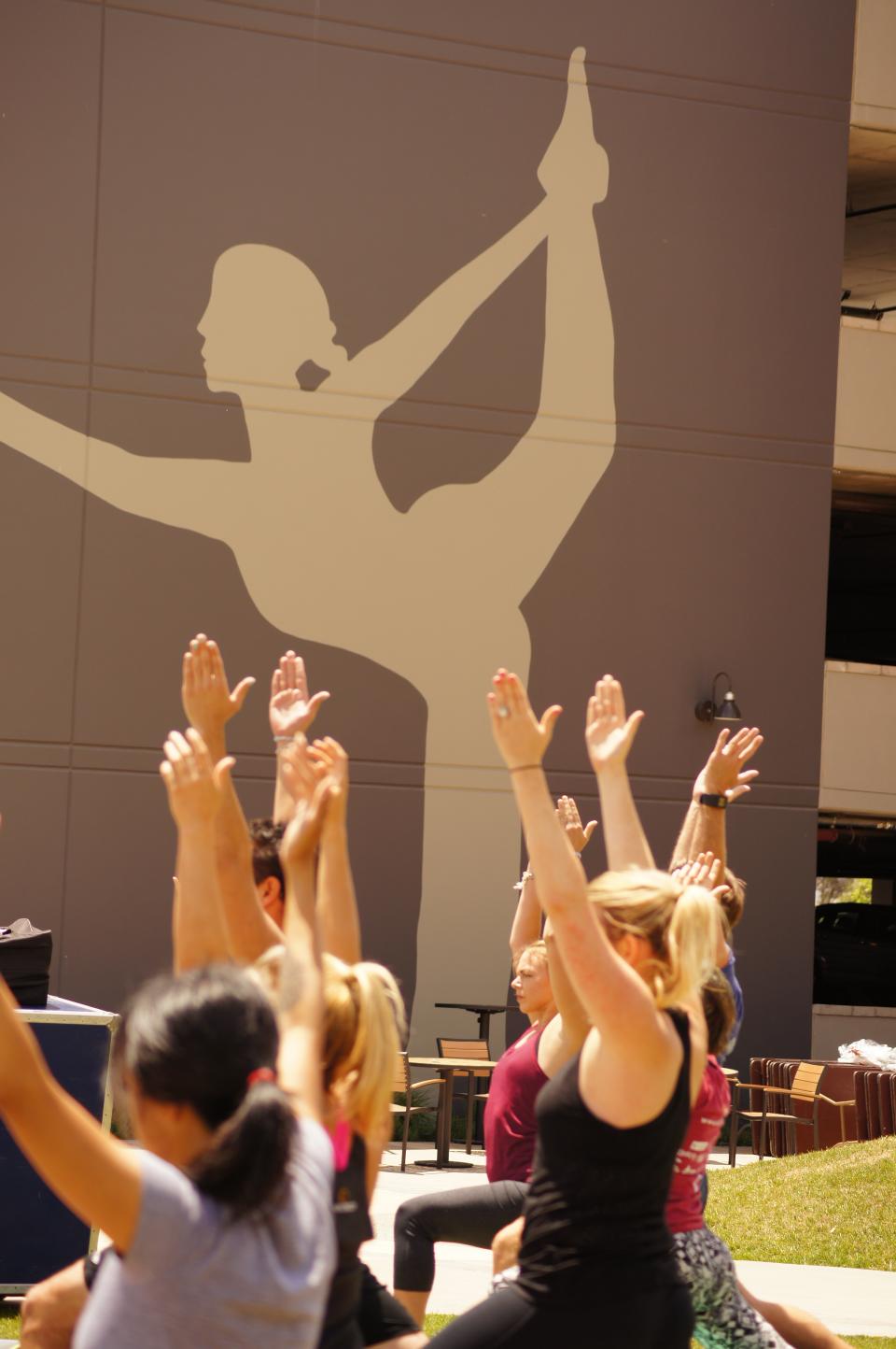 A yoga session hosted on our Virtual Wellness Platform, helping to keep our clients and customers healthy and happy.