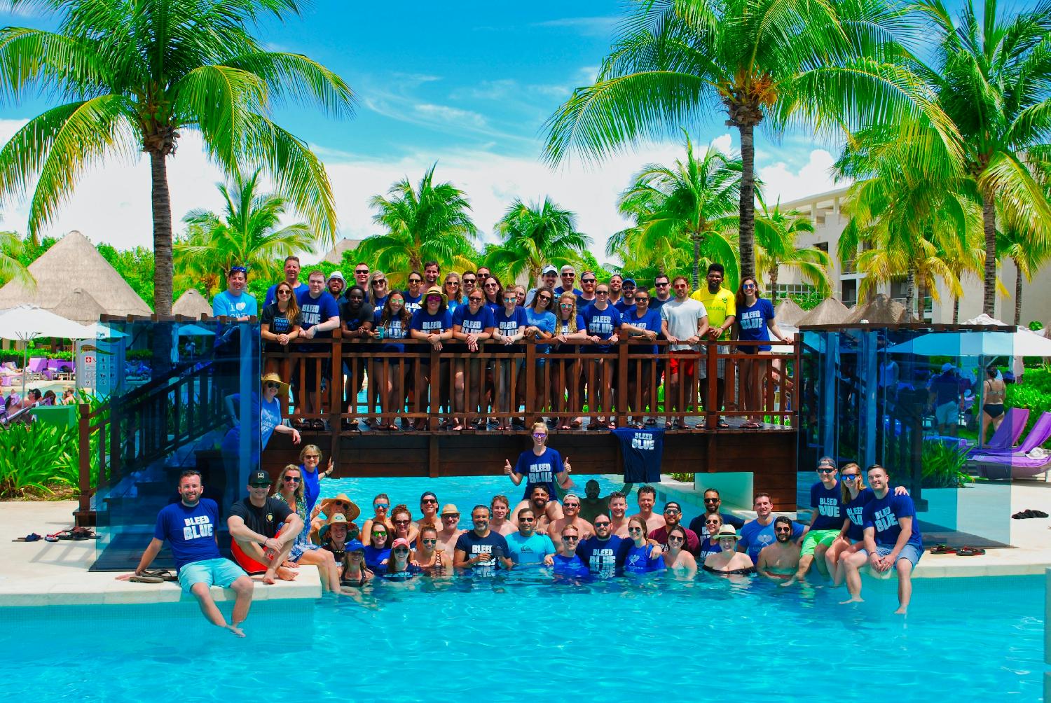 Cvent's top performing salespeople celebrate their accomplishments at a world-class Sales Retreat in Mexico.