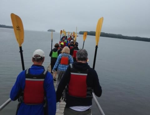 Morning paddlers ready to embark on an Outdoor Discovery School adventure!