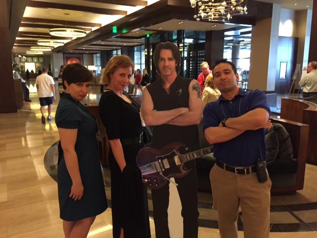 Posing with cardboard Rick Springfield, our concert finale for our 2015 conference