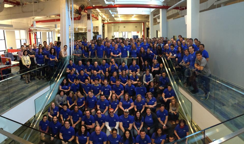 Yodle's New York employees gather for a group photo.