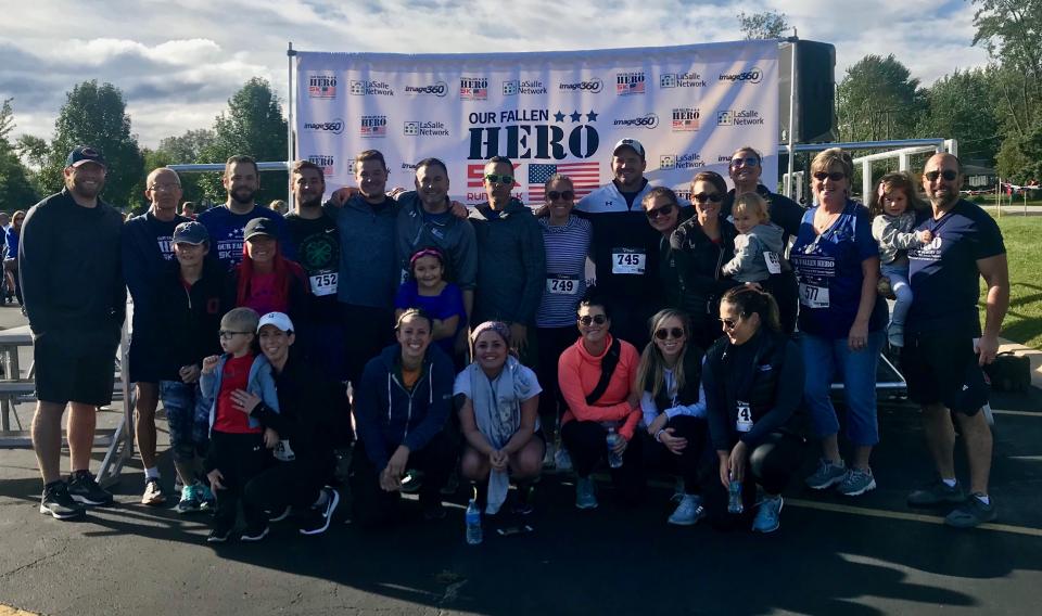 LaSallians supporting the Our Fallen Hero 5K, honoring PFC Aaron Toppen who lost his life to friendly fire. 