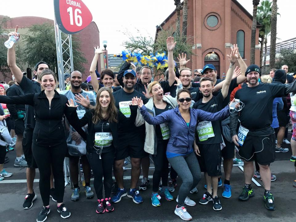 Nextiva Run Club members participating in the Rock 'n Roll Half Marathon