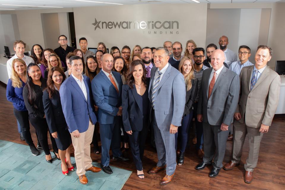 New American Funding employees gathered for a team photo at the corporate office (2019)