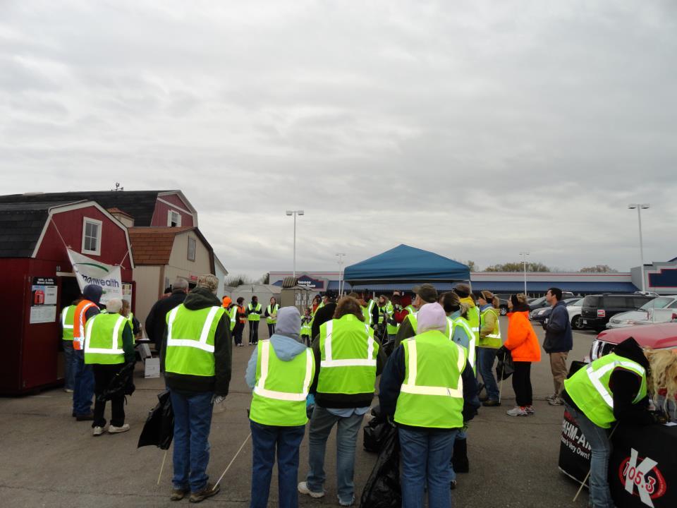 We organize and sponsor a roadside clean-up with local partners