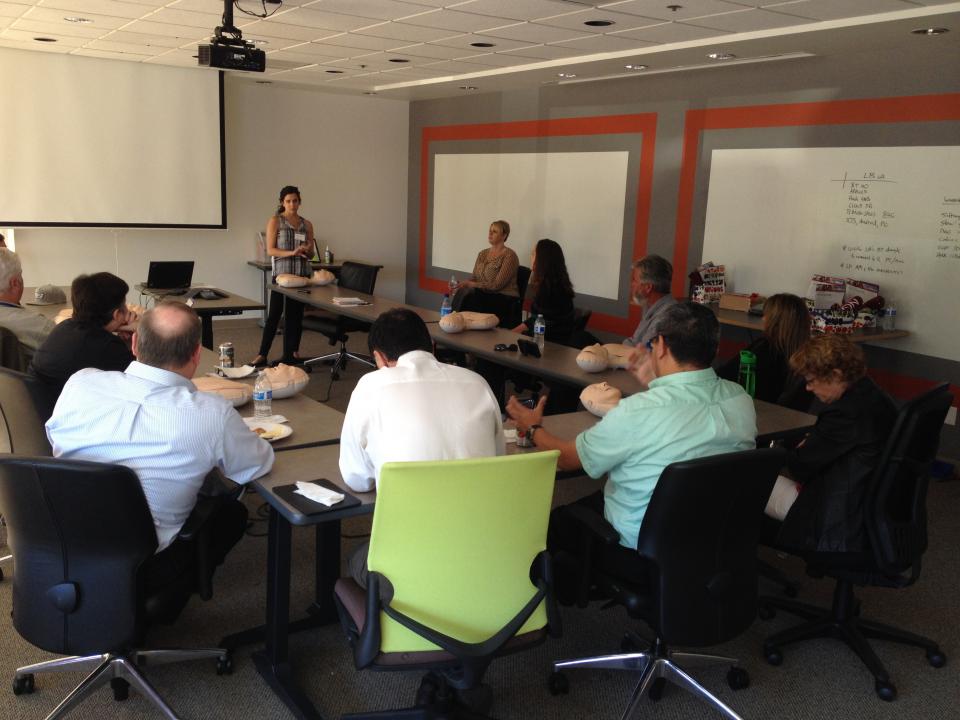 American Heart Association Lunch and Learn with CPR demonstrations.