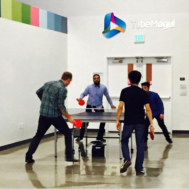 CEO taking a break to play ping pong!
