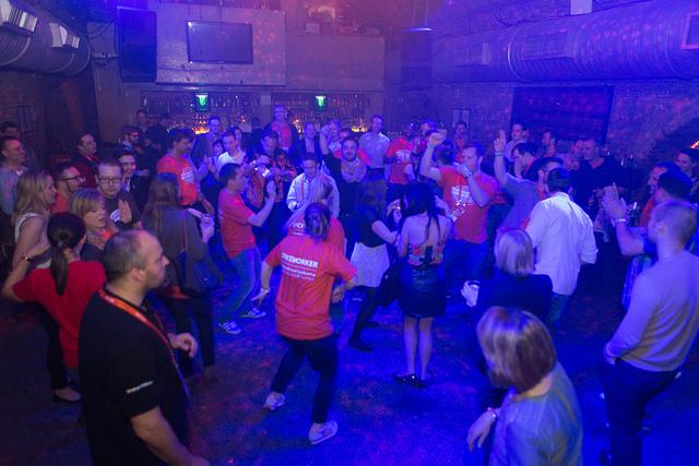 Employees, IT Pros and clients enjoying the night after a day of hard work at SpiceWorld London 2014
