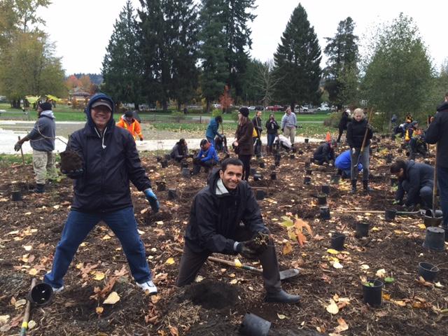 Team Seattle plant trees on Global DocuSign Impact Day