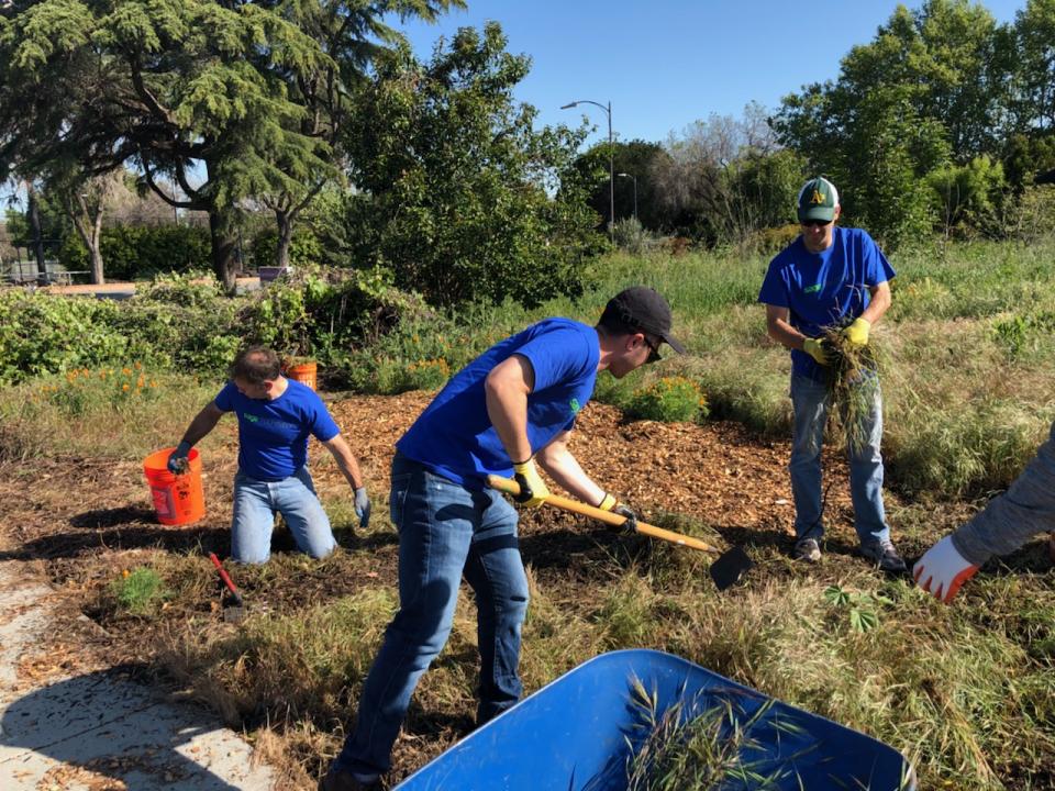 Sage Intacct employees participating in a Sage Foundation event.