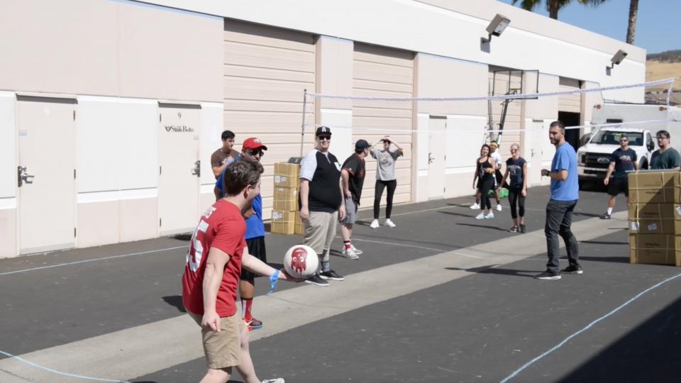 A little friendly lunchtime volleyball