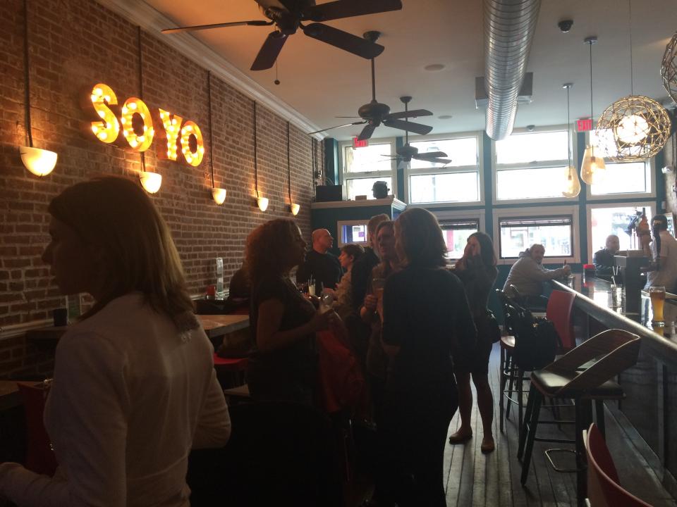 The Energy Project employees at a company happy hour at a Yonkers bar (SoYo)