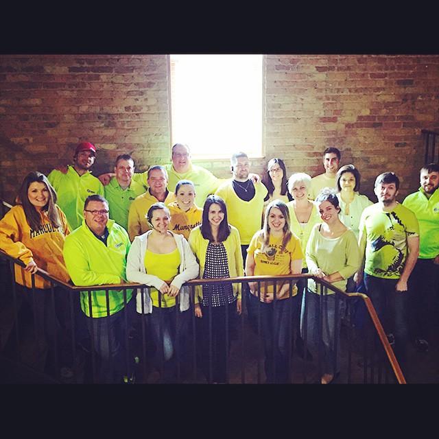 Team wearing yellow for support Seth campaign