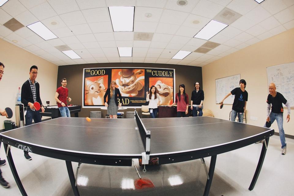 Stormies taking a break and playing ping pong in one of our game rooms