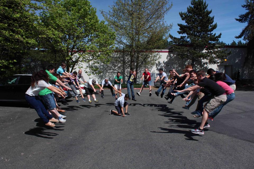 Play-Well Northwest Staff doing the Hadouken Meme