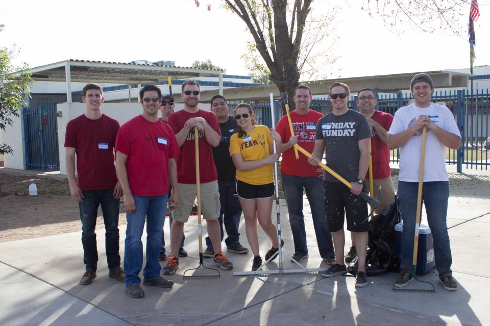 Employees at Heard Elementary for #LTBelieves