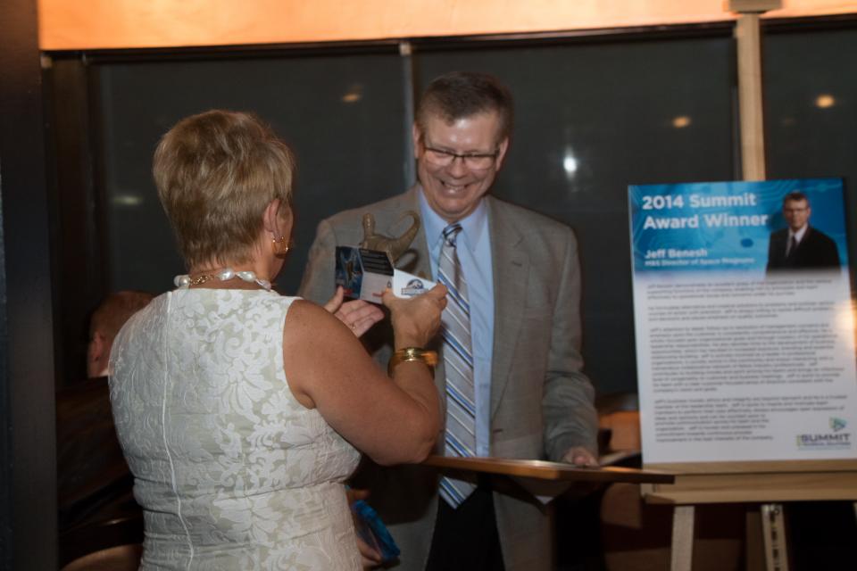 Jeff Benesh receiving Presidents Award - Employee Recognition Dinner, 2015