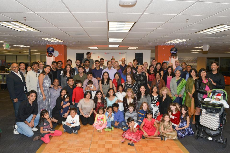 ThoughtSpot team and families in December, 2014.