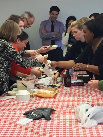 There's no better way to break up a busy day during busy season than with a staff ice cream social-- especially when the partners and managers are the servers!