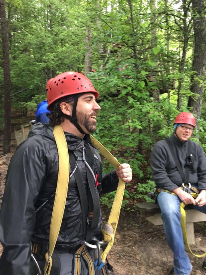 Ready for zip lining during Northstar Recycling’s 2015 Company Sales, Client Development, and Marketing Retreat at Ace Adventure Resort