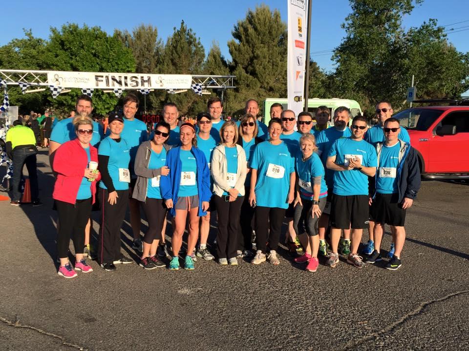 ScanSource employees participating in a local 5k to support children in need