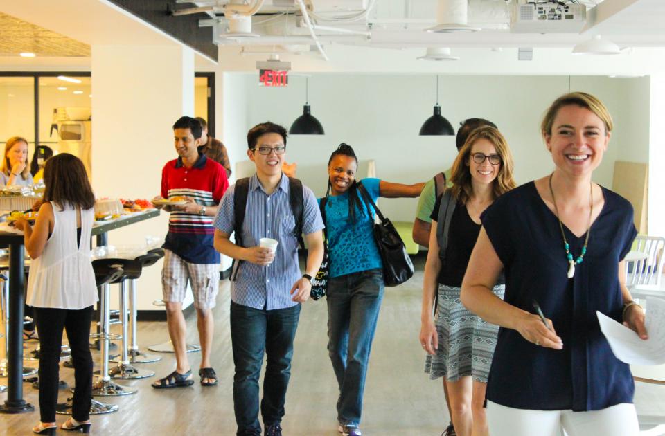 Our employees were excited to get a tour of our brand new office in Metro Center, fully equipped with standing desks and beer on tap!