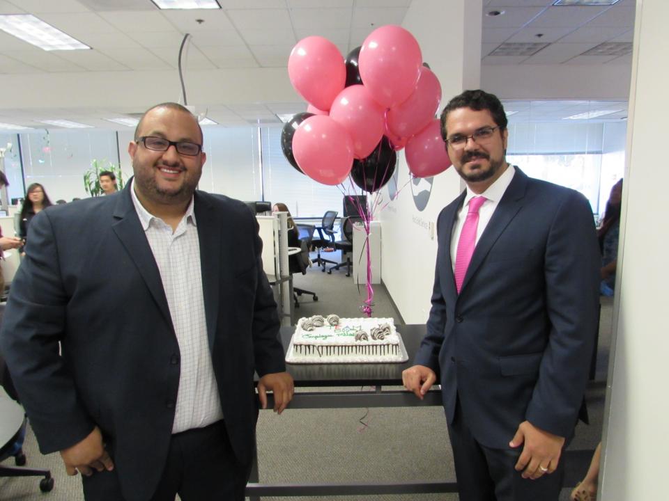 Here are two of the owners celebrating hitting 500 employees.