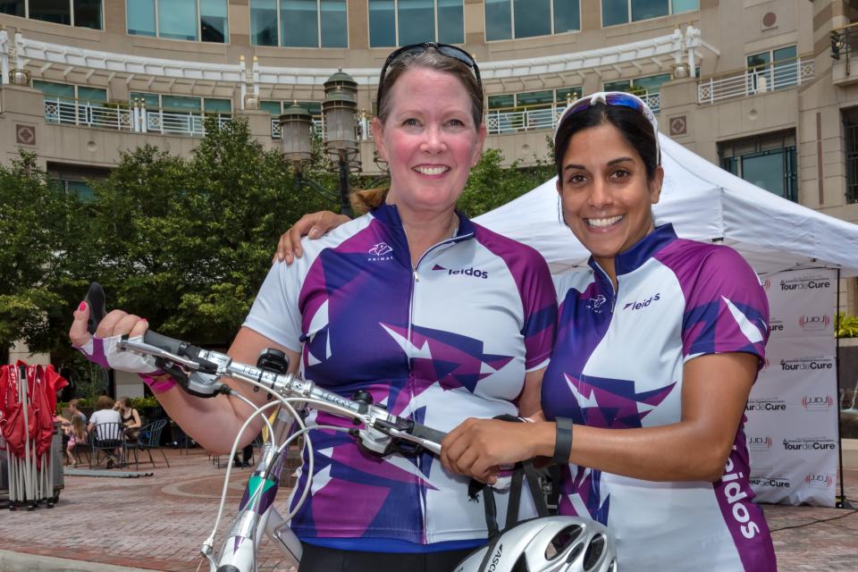 Leidos employees after finishing their marathon ride. Leidos sponsored the annual American Diabetes Association's Tour de Cure bicycle marathon which included dozens of Leidos employees as participants. The race started and ended in Reston Town Center on June 7, 2015.