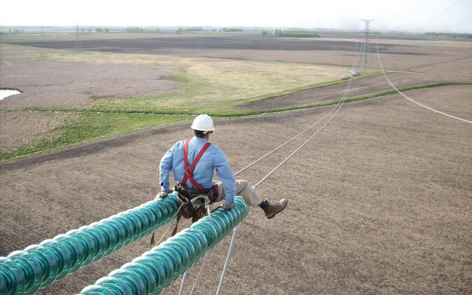 Line technicians have quite the view from their \