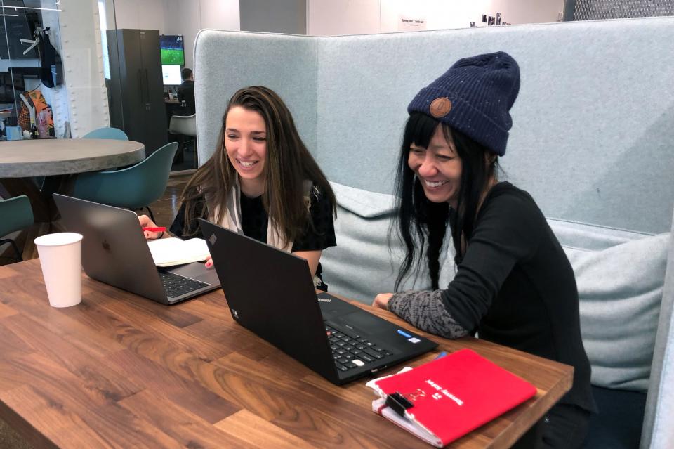 A great desk perspective and stylish phonebooths for secret conversations at TJ HQ